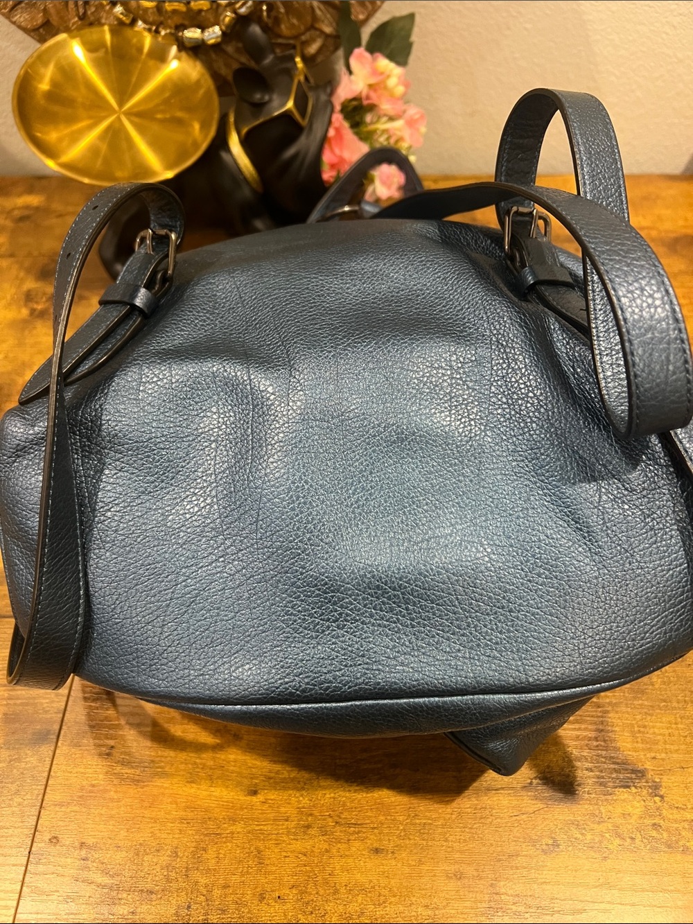 COACH Turnlock Rucksack Backpack Midnight Blue Pebbled Leather F36683 Medium - Picture 4 of 9